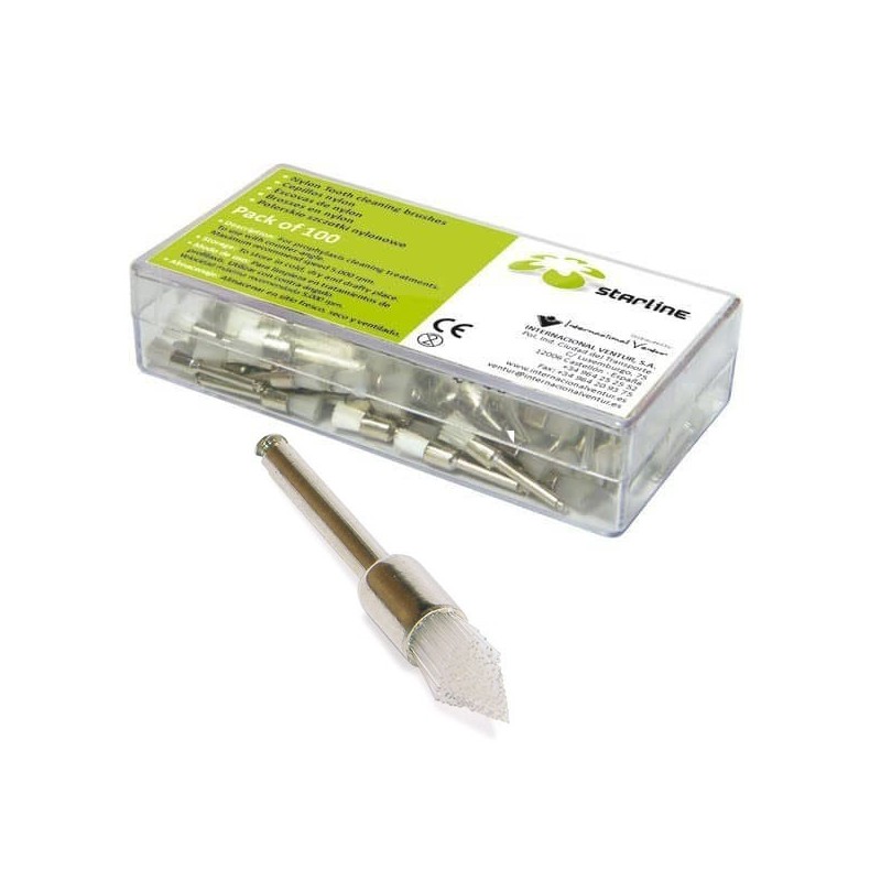BROSSE PROPHYLAXIE NYLON POINTE 100 unites
