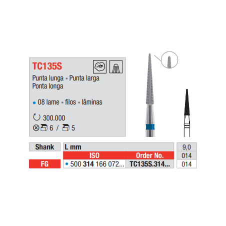 FRAISE TUNGSTENE TC135S-314-014 5 unites