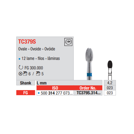 FRAISE TUNGSTENE TC379S-314-023 5 unites