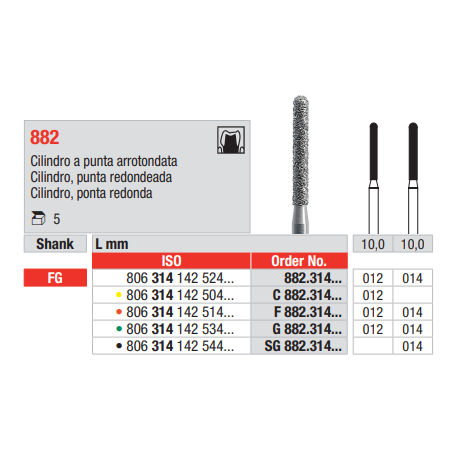 FRAISE DIAMANT 882-314-014 5 unites