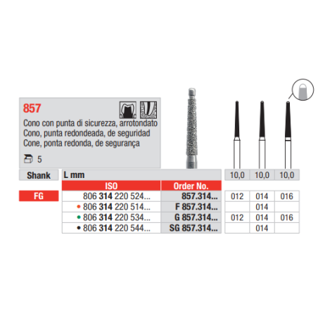 FRAISE DIAMANT SG857-314-014 FG 5 unites