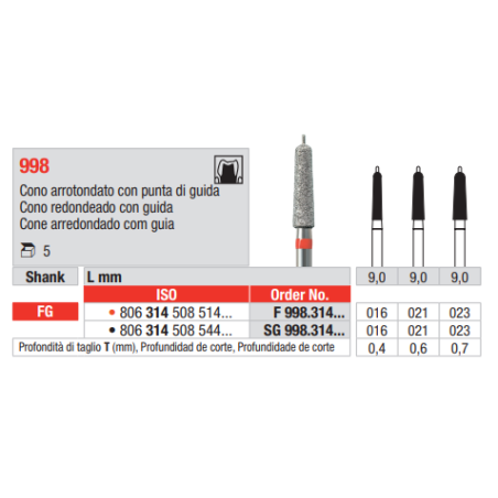 FRAISE DIAMANT SG998-314-023 FG 5 unites