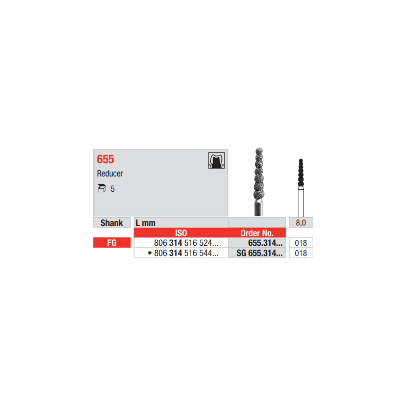 FRAISE DIAMANT SG655-314-018 5 unites