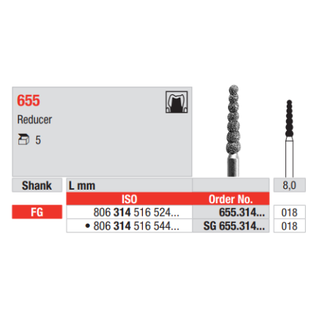 FRAISE DIAMANT SG655-314-018 5 unites