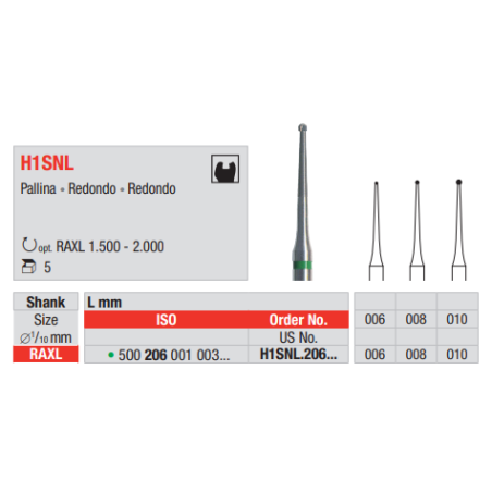 FRAISE ENDO H1SNL-206-006 5 unites
