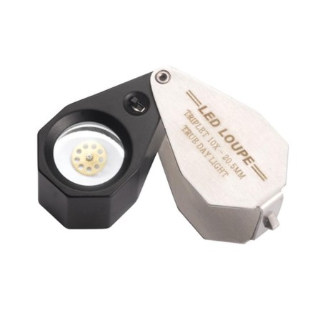 LOUPE NOIR TRIPLET 10X AVEC 6 LED LUMIERE DIA