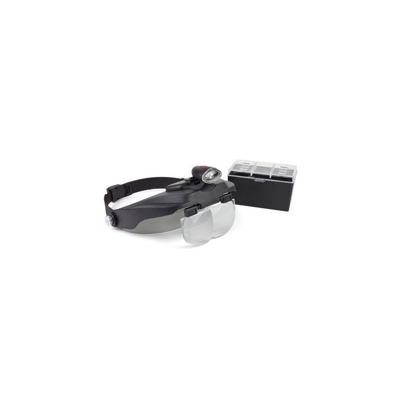 LUPAS BINOCOLARES AVEC VISERA LED ET 4 LENTES 1,2x-1,8x-2,5x3,5x