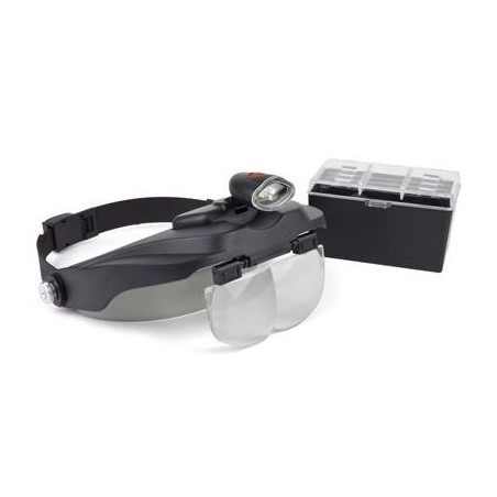 LUPAS BINOCOLARES AVEC VISERA LED ET 4 LENTES 1,2x-1,8x-2,5x3,5x