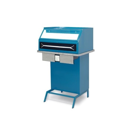TABLEAU POLISSAGE UN POSITION INOX. AVEC ASPIRATION ET CABINE AVEC LUMIERE LEDS