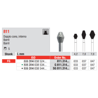 FRAISE BARIL FG 811-314 5 unites