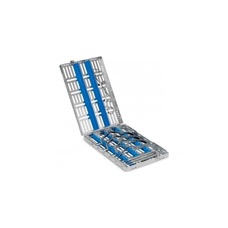 CASSETTE STERILISATION BLEU 6 PINCES
