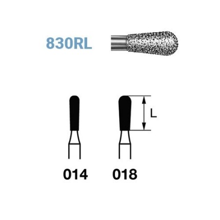 FRAISE DIAMANT 830RL-314 FG 5 unites