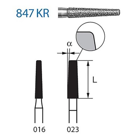 FRAISE DIAMANT 847KR-314 FG 5 unites