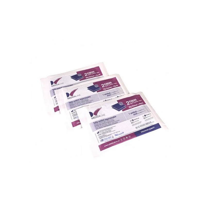 TALLAS STERILE BLEU L 75X90CM 25plus25G. VISC.PE 50 unites