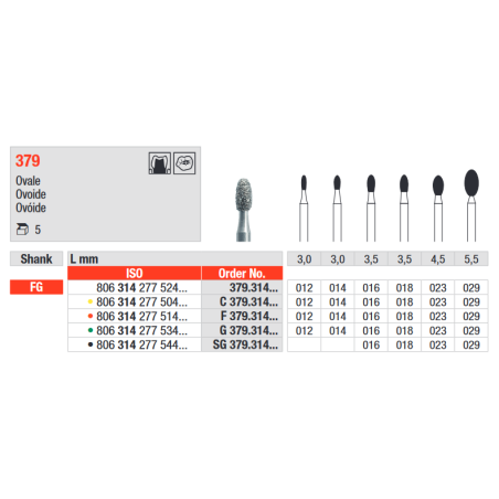 FRAISE DIAMANT FG C379-314-023 5 unites