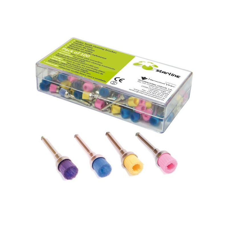BROSSE NYLON PROPHYLAXIE ASSORTIMENTS 100 Unites
