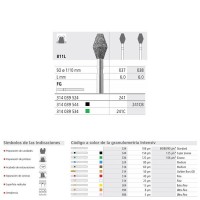FRAISES DIAMANT 811L 037 FG GRAIN MEDIUM 6 unites