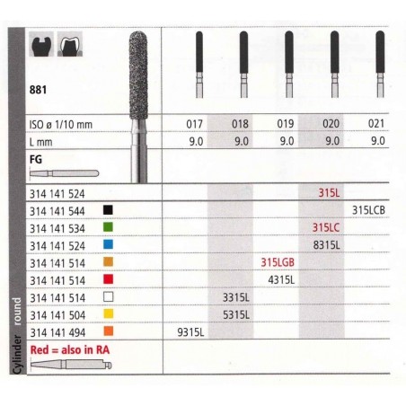 FRAISES DIAMANT 881 018 FG GRAIN FINE 6 unites
