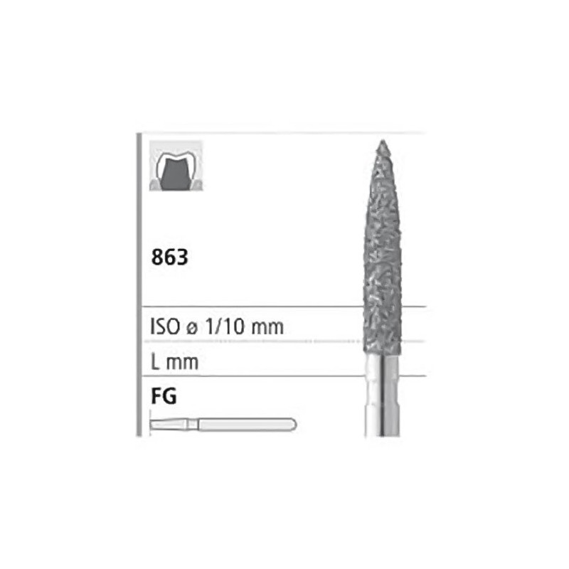 FRAISES DIAMANT 863 010 FG GRAIN MEDIUM 6 unites