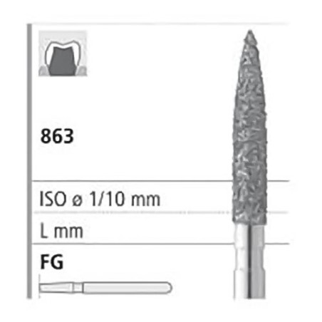 FRAISES DIAMANT 863 010 FG GRAIN MEDIUM 6 unites