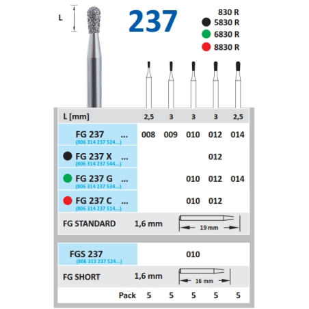 FRAISE LONGUE FG 237 5 unités