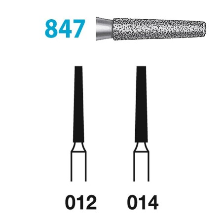 Fraises Diamant Turbine Grain Moyen 847 (012-014) Conique Epaule 5 Unites