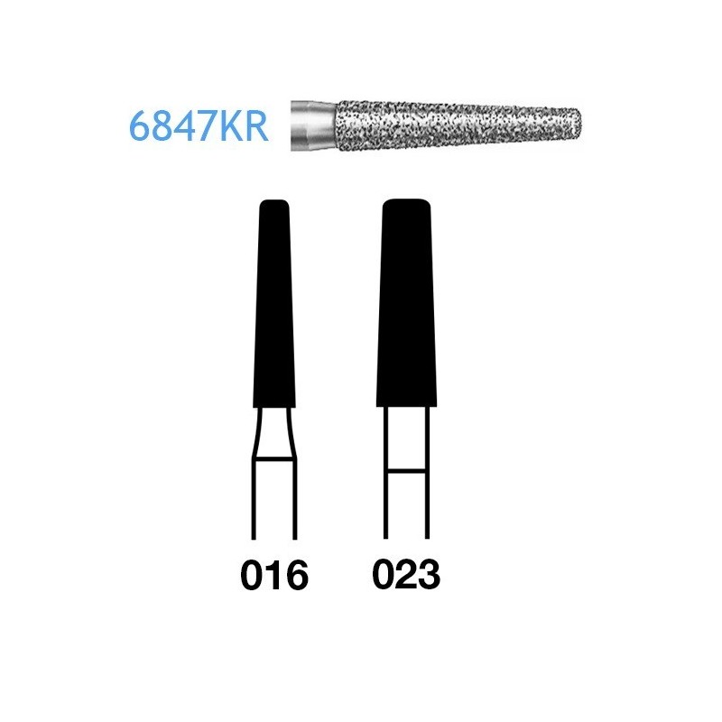Fraises Diamant Turbine Grain Epais 6847KR-016 Epaule Conique Borde Arrondi 5 Unites