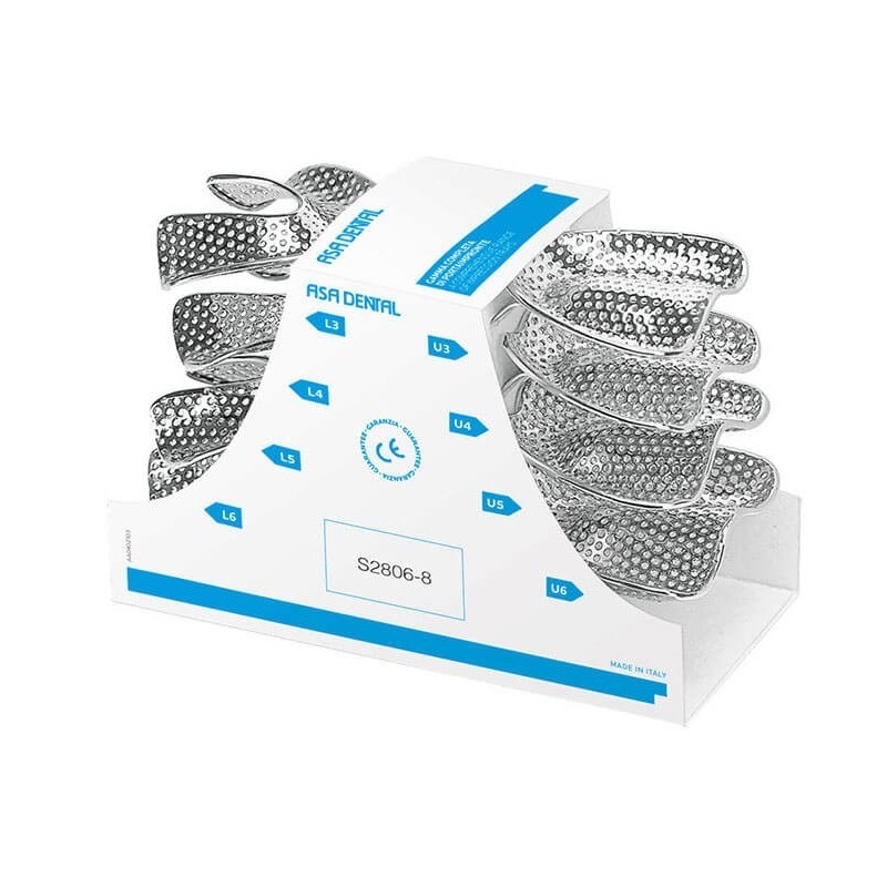 PORTE EMPREINTES EDENTULES PERFORES KIT 8 Unites ASA S2806-8
